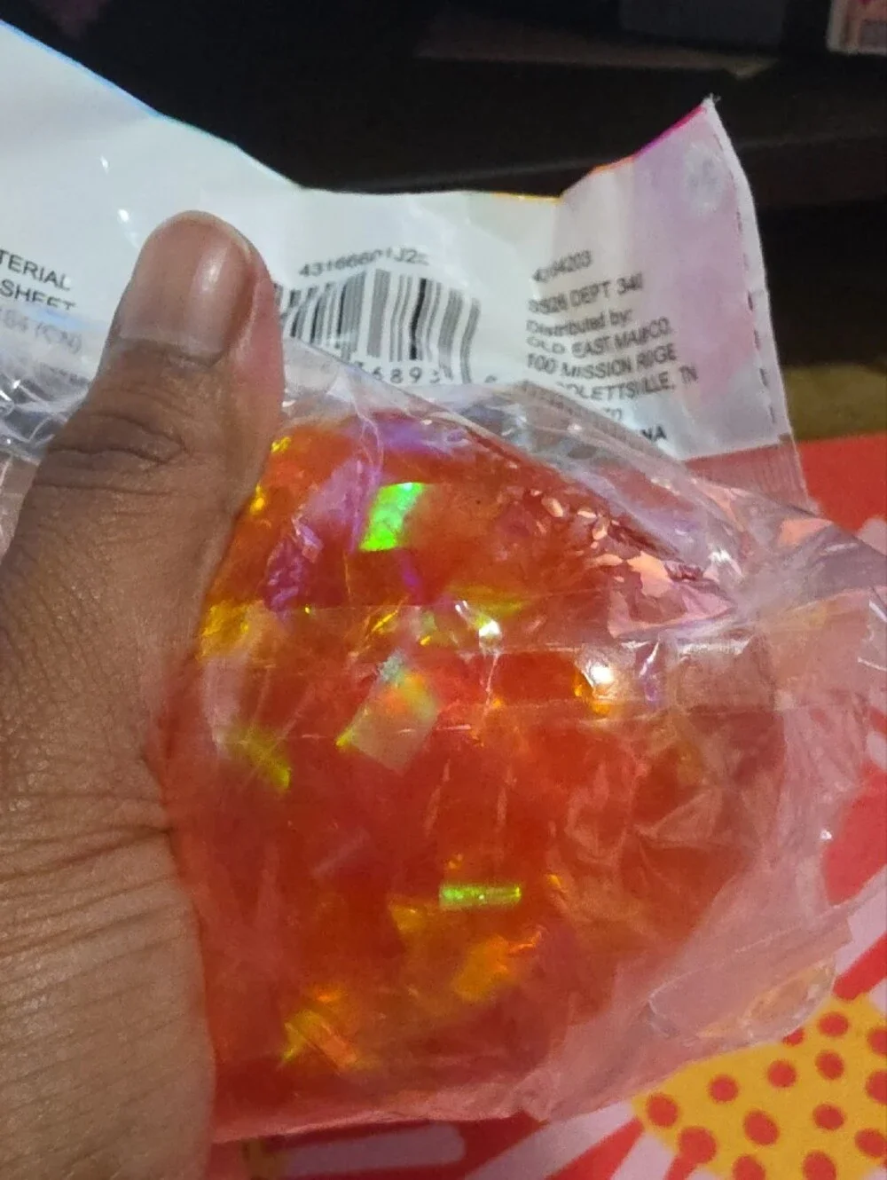 Squeeze Brand Orange Iridescent Stress Ball